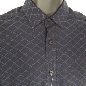 VINCE CAMUTO Dark Smoky Blue Wide Check Buttoned Shirt NWT